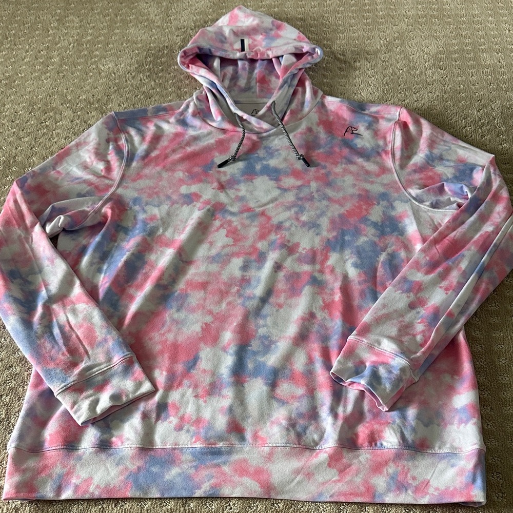 Rhoback men’s large Pink and Blue Tie-Dye Hoodie- like new